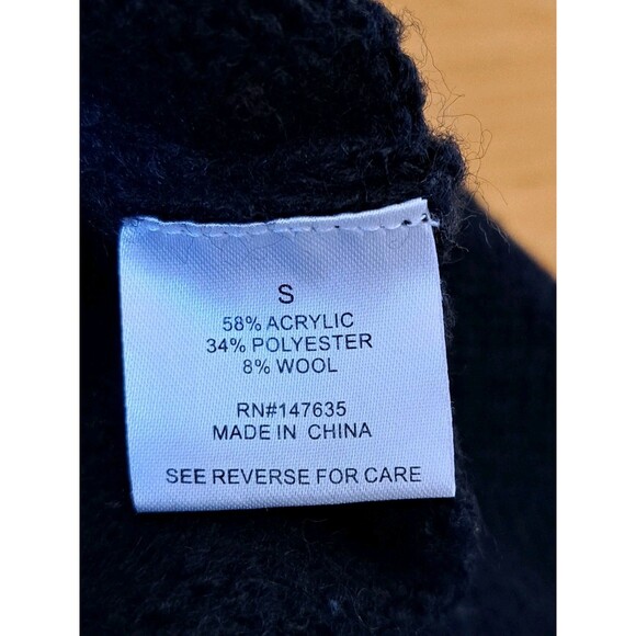 ROMEO & JULIET Couture Black Floral Embroidered Sweater Pullover Size Small - Picture 6 of 13